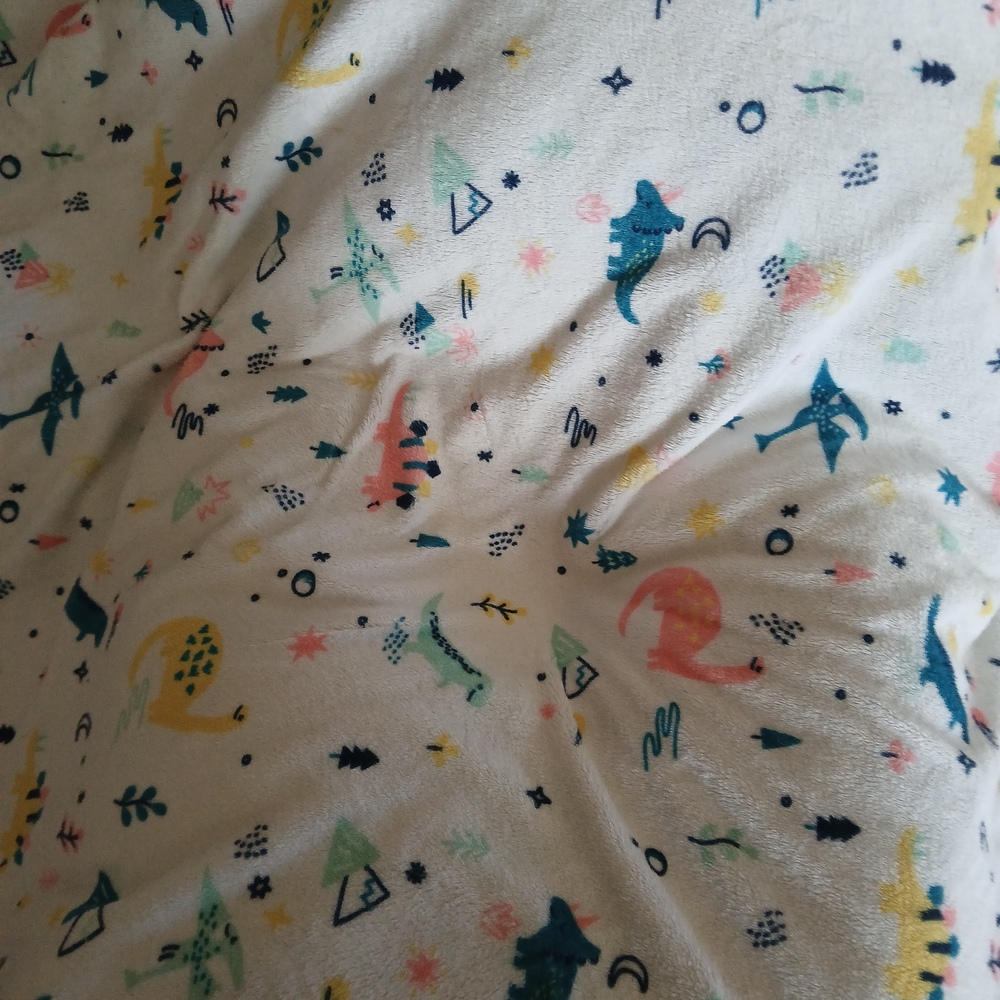 Cloud Island Multicolor Dinosaur Blanket